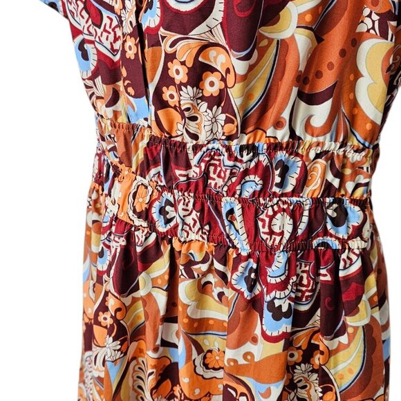 Anthropologie The Somerset Maxi Dress, Smocked, Tiered, V-Neck, Cotton, Size M - Picture 9 of 9